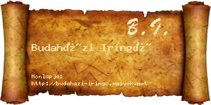 Budaházi Iringó névjegykártya